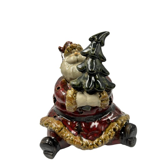 Santa and Christmas tree tea light candle holder - Picture 2 of 9